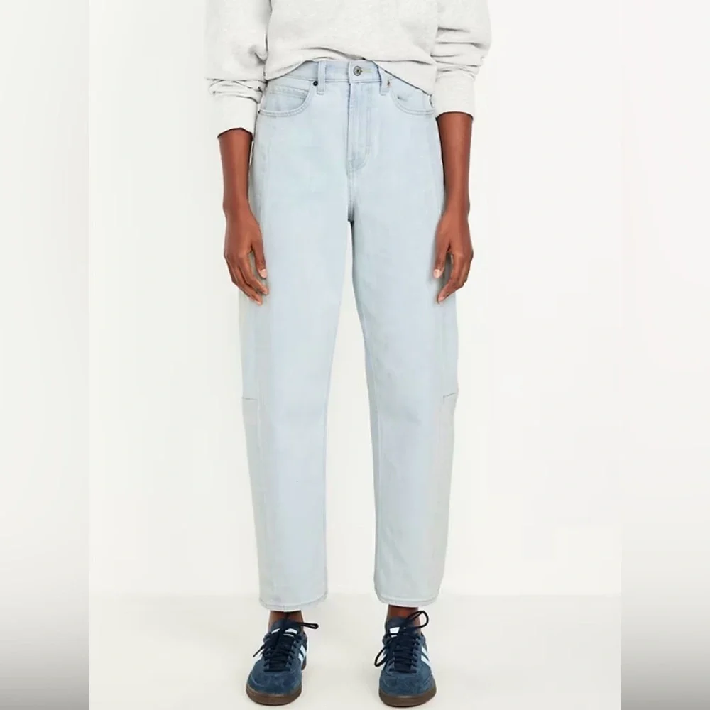 NWT Old Navy Barrel Jeans high rise ankle length sz 2 - Picture 1 of 10